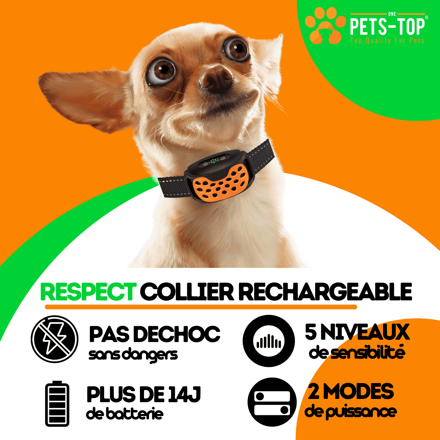 Collier Anti - Aboiement Petit Chien - One PETS - TOP