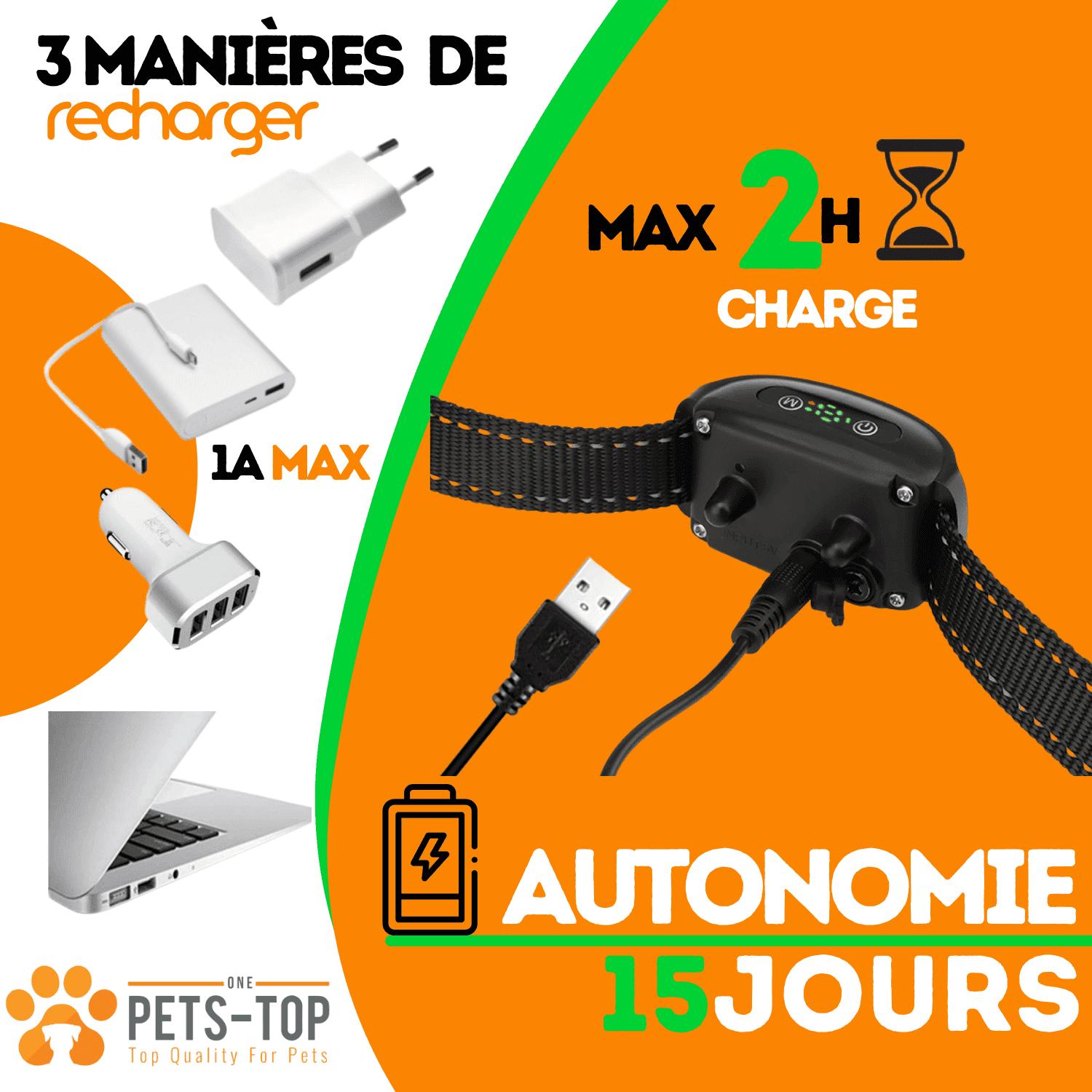 Collier Anti-Aboiement Petit Chien One PETS-TOP