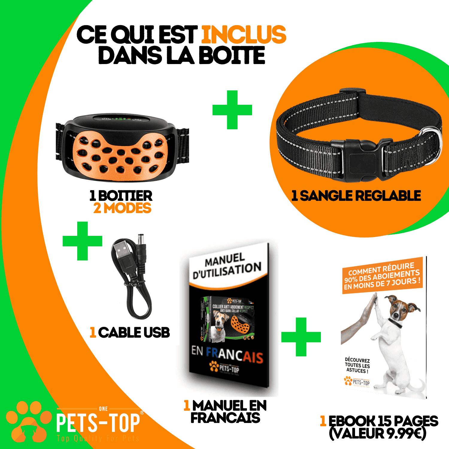 Collier Anti-Aboiement Petit Chien One PETS-TOP