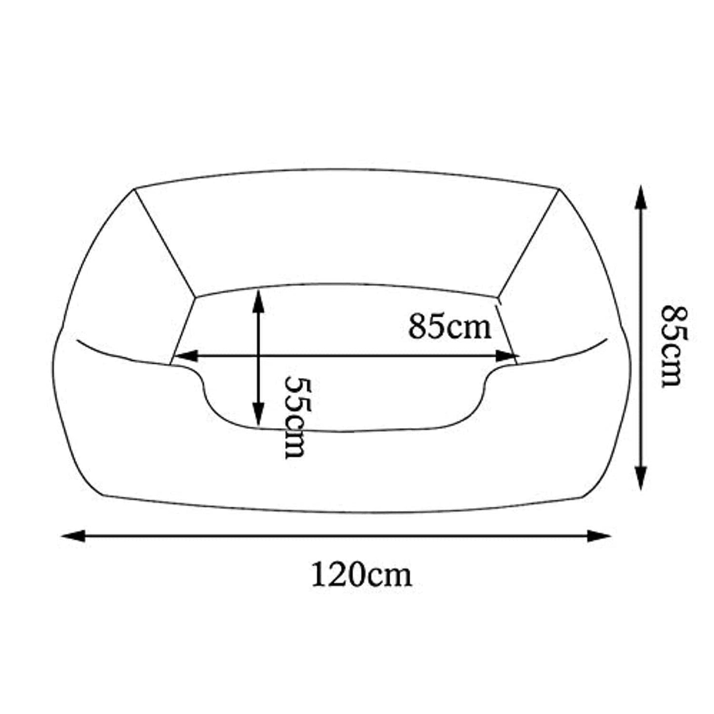 Lit En Cuir Matelassé/Housses Lavables Pour Chien Noir Dimension Extérieure 120 X 85 Cm Taille Xl - One PETS - TOP