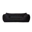 Lit En Cuir Matelassé/Housses Lavables Pour Chien Noir Dimension Extérieure 120 X 85 Cm Taille Xl - One PETS - TOP