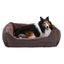 Lit Pour Chien Panier Revêtement En Tissu Style Ours En Peluche Déhoussable Et Lavable En Machine, Marron - One PETS - TOP
