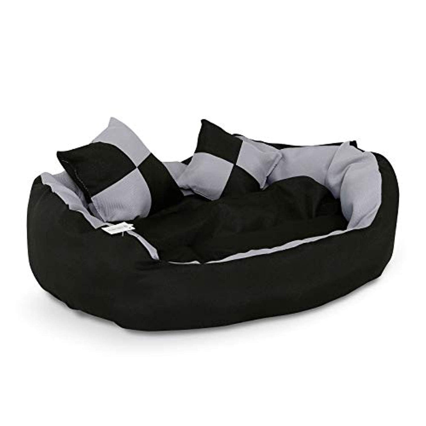 Lit/Canapé Lavable Avec Coussin Réversible Pour Chien - Gris/Noir - 65 X 50 X 20 Cm - One PETS - TOP