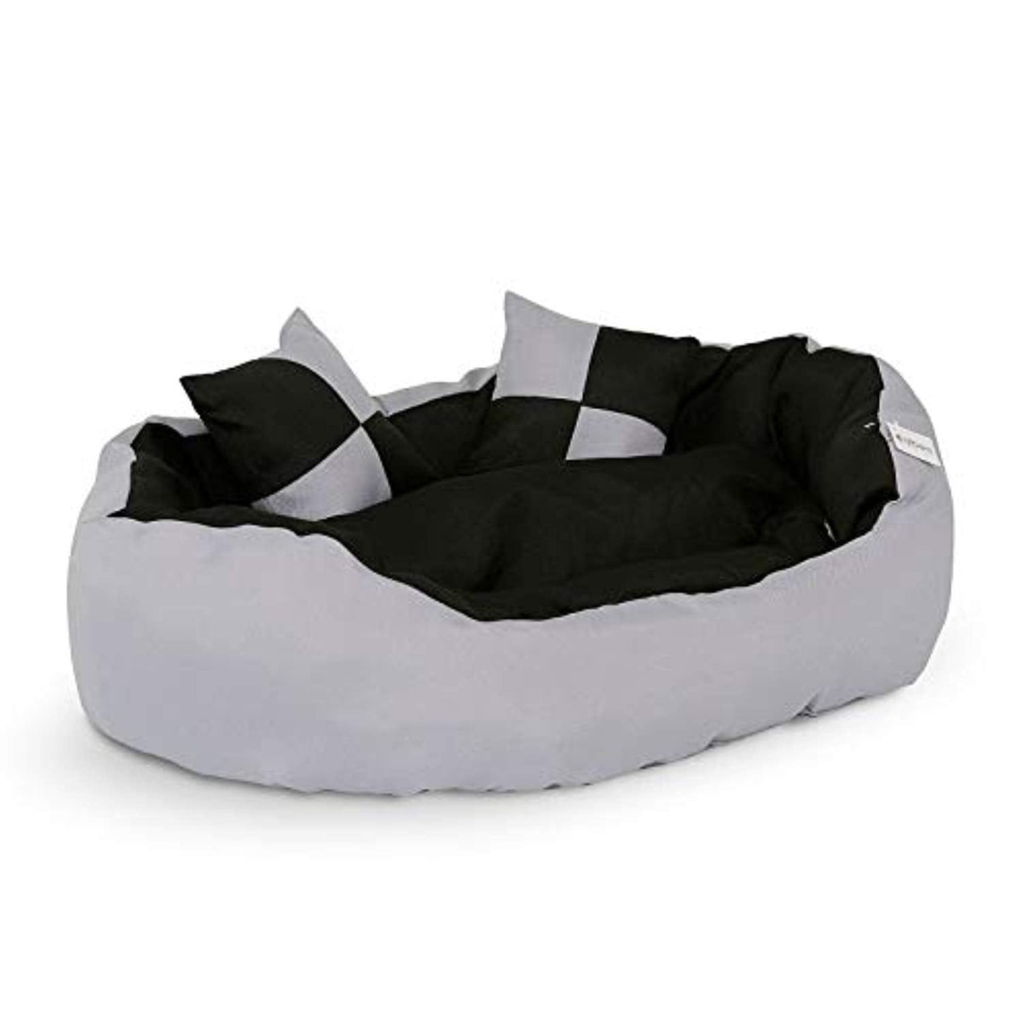 Lit/Canapé Lavable Avec Coussin Réversible Pour Chien - Gris/Noir - 65 X 50 X 20 Cm - One PETS - TOP