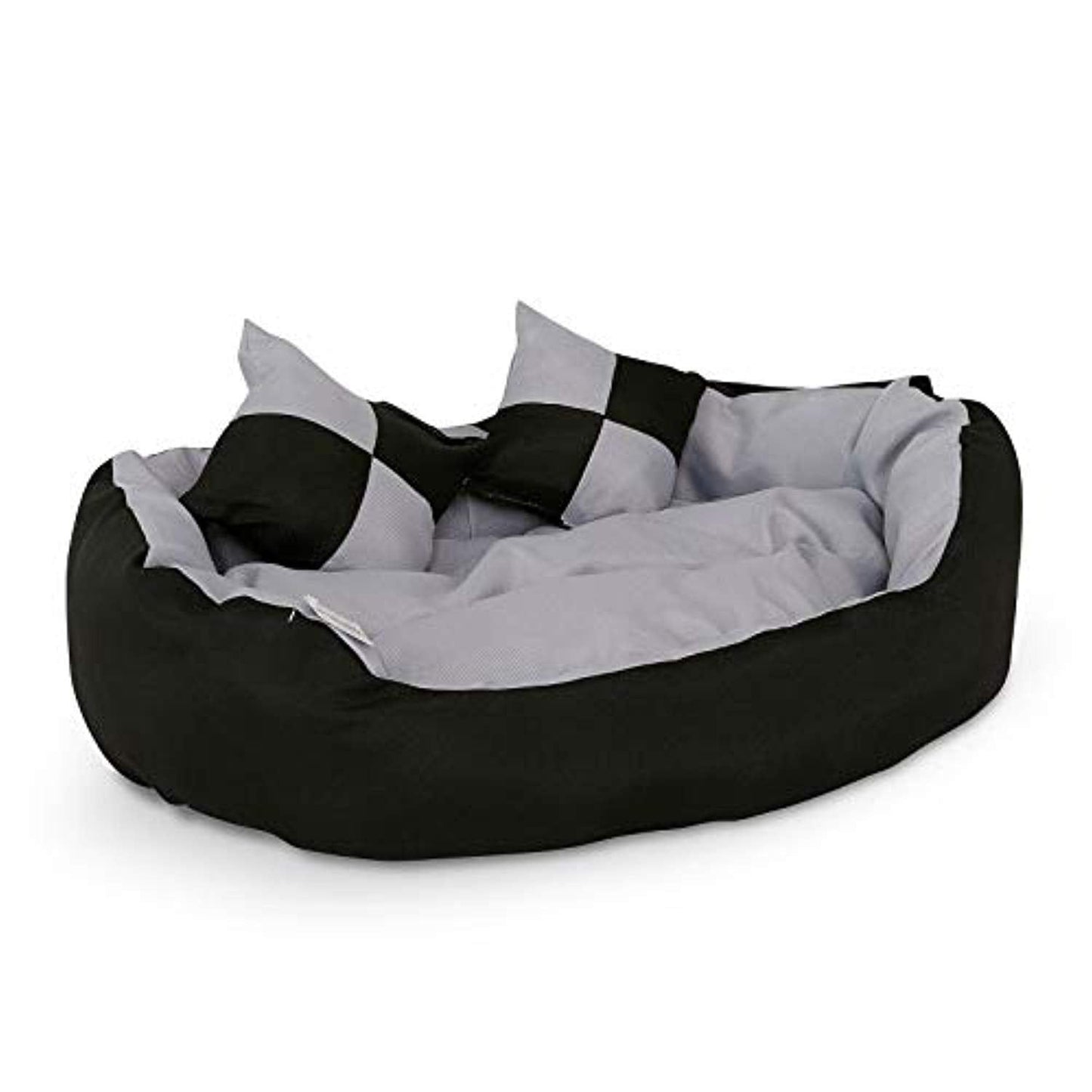 Lit/Canapé Lavable Avec Coussin Réversible Pour Chien - Gris/Noir - 65 X 50 X 20 Cm - One PETS - TOP