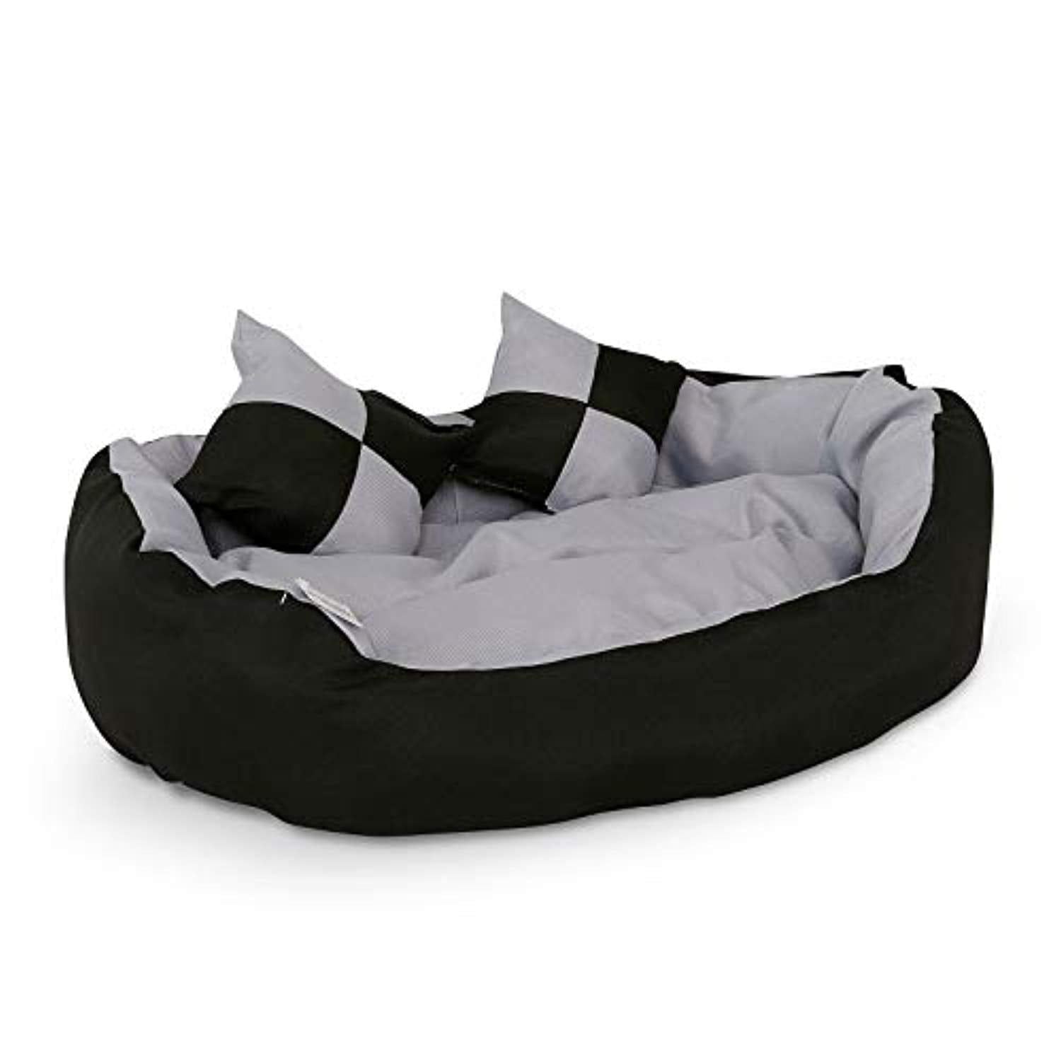 Lit/Canapé Lavable Avec Coussin Réversible Pour Chien - Gris/Noir - 65 X 50 X 20 Cm - One PETS - TOP