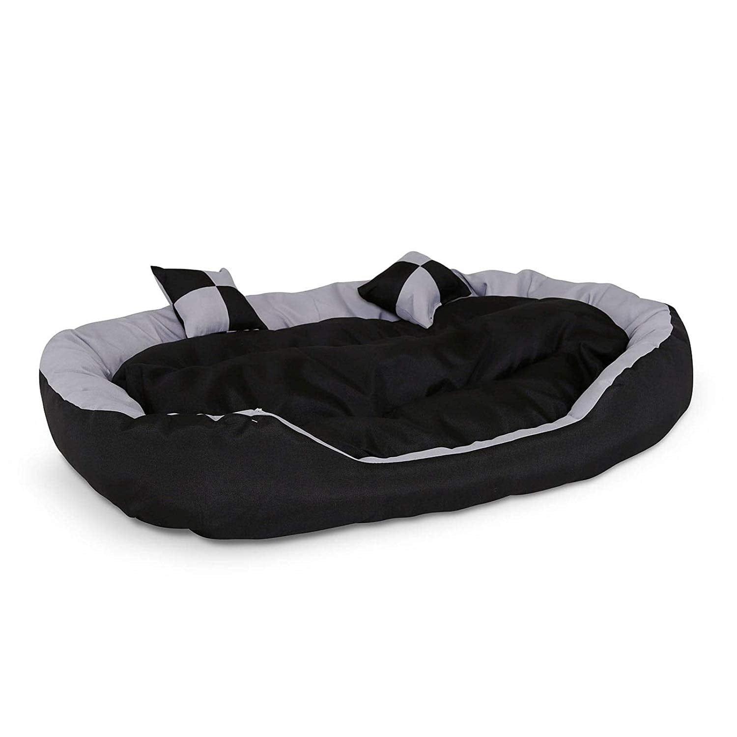 Lit/Canapé Lavable Avec Coussin Réversible Pour Chien - Gris/Noir - 65 X 50 X 20 Cm - One PETS - TOP