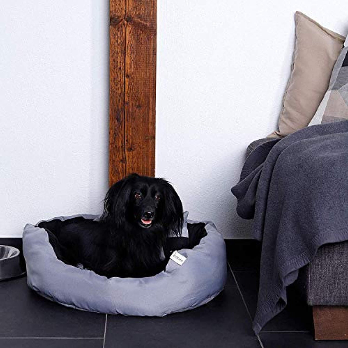 Lit/Canapé Lavable Avec Coussin Réversible Pour Chien - Gris/Noir - 65 X 50 X 20 Cm - One PETS - TOP