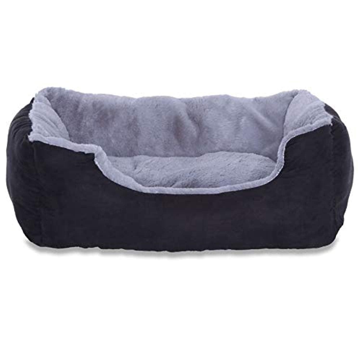 Lit Chien Coussin Chien Panier Chien Avec Coussin Taille S Gris/Noir - One PETS-TOP