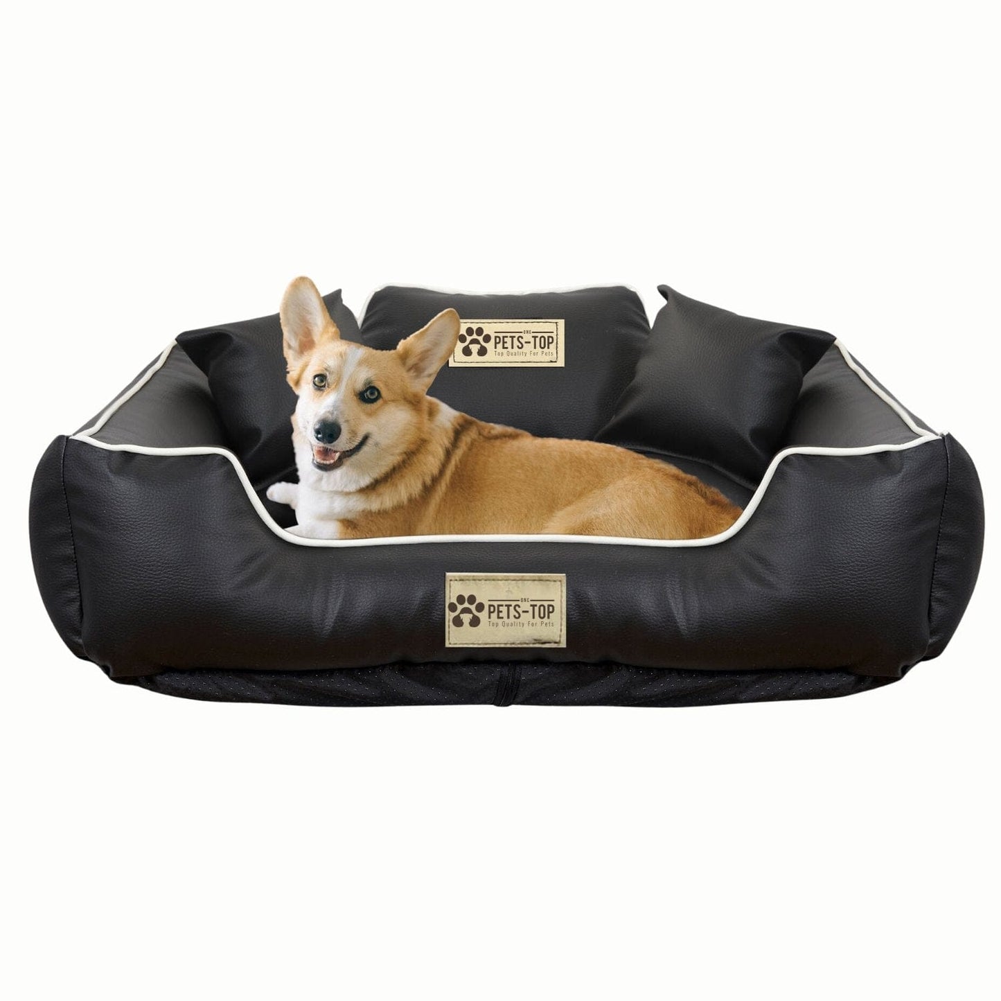 Panier Chien De Luxe Confort Rectangulaire En Cuir Écologique - One PETS-TOP