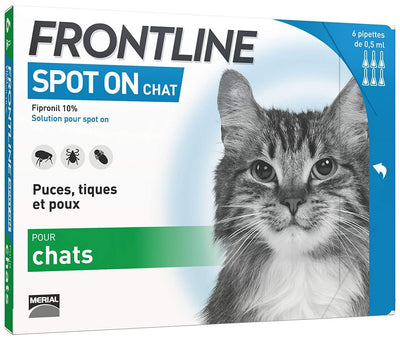 Spot-On Chat - Anti-Puces Et Anti-Tiques Pour Chat - 6 Pipettes - One PETS-TOP