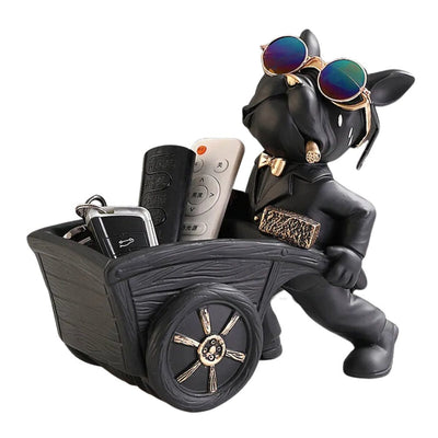 Statue Bouledogue Français Avec Brouette - One PETS-TOP