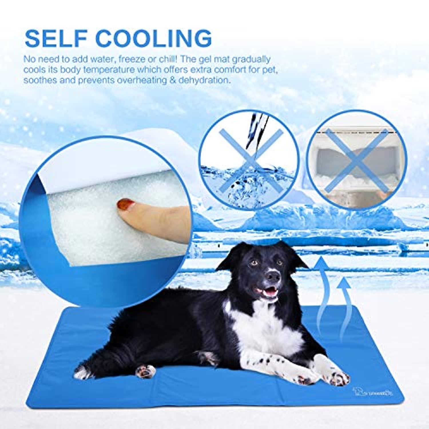Tapis Rafraichissant Chien Plus Durable Mise A  Niveau Tissu Oxford+Pvc D'Epaisseur 0.4Mm Tapis De Refroidissement Automatique Pour Animaux De Compagnie - One PETS-TOP