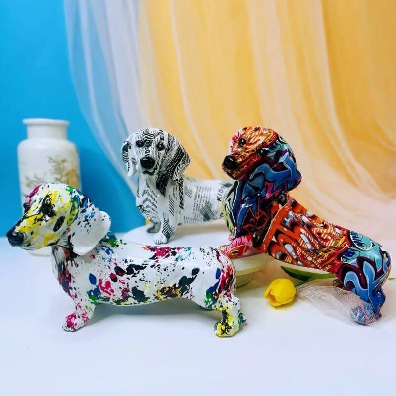 Teckel Sculpture - Art Pop Moderne En Résine - One PETS-TOP
