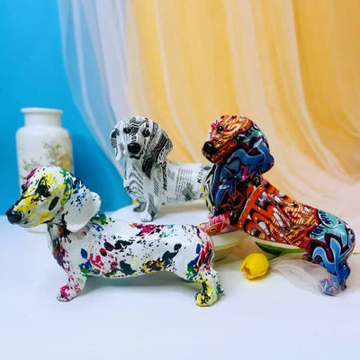 Teckel Sculpture - Art Pop Moderne En Résine - One PETS-TOP