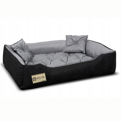 Panier Airflex Imperméable Confort Ergonomique, Respirant Noir et Gris / Intérieures 60x50 cm  //Extérieures 75x65 cm One PETS-TOP