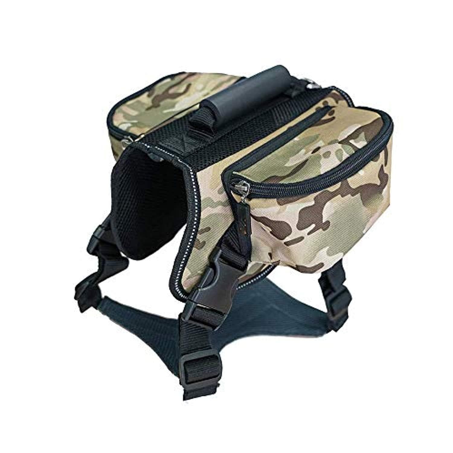 Sac À Dos Pour Chien Hound Outdoor Camping Camping Pack De Randonnée, Sac À Dos Ajustable Avec Des Lignes Réfléchissantes, Pour Chien De Taille Moyenne À Grande (Vert Camouflage) (L) - One PETS - TOP