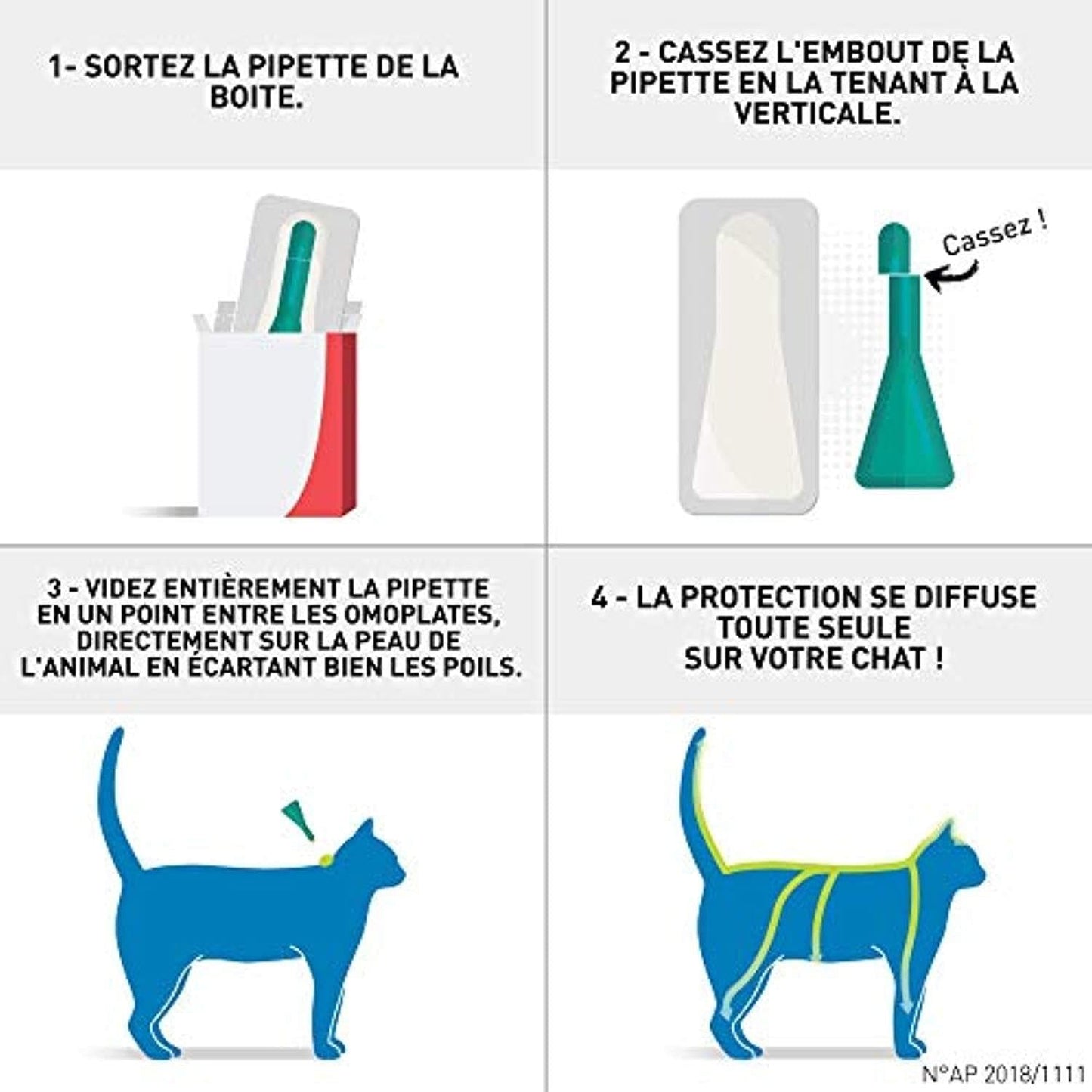 Spot - On Chat - Anti - Puces Et Anti - Tiques Pour Chat - 6 Pipettes - One PETS - TOP