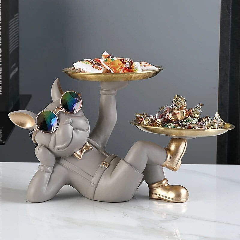 Statue Bulldog D'Or - L'Élégant Majordome Canin - One PETS - TOP