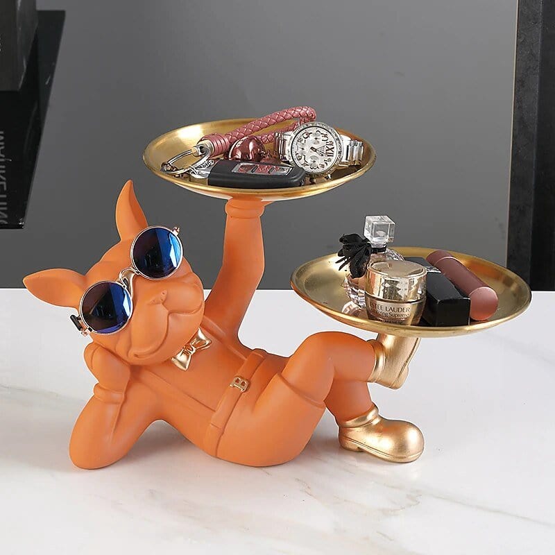 Statue Bulldog D'Or - L'Élégant Majordome Canin - One PETS - TOP