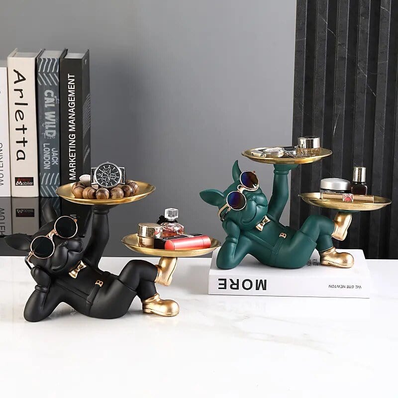 Statue Bulldog D'Or - L'Élégant Majordome Canin - One PETS - TOP