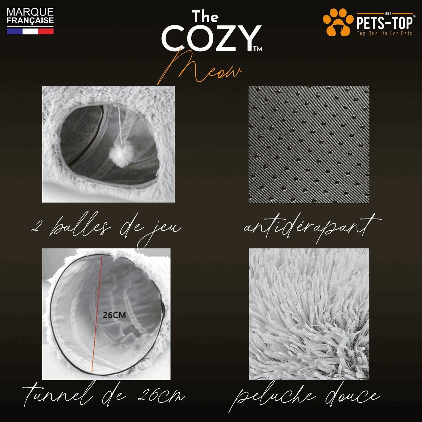 Tunnel Chat Cozy 2 en 1 One PETS-TOP