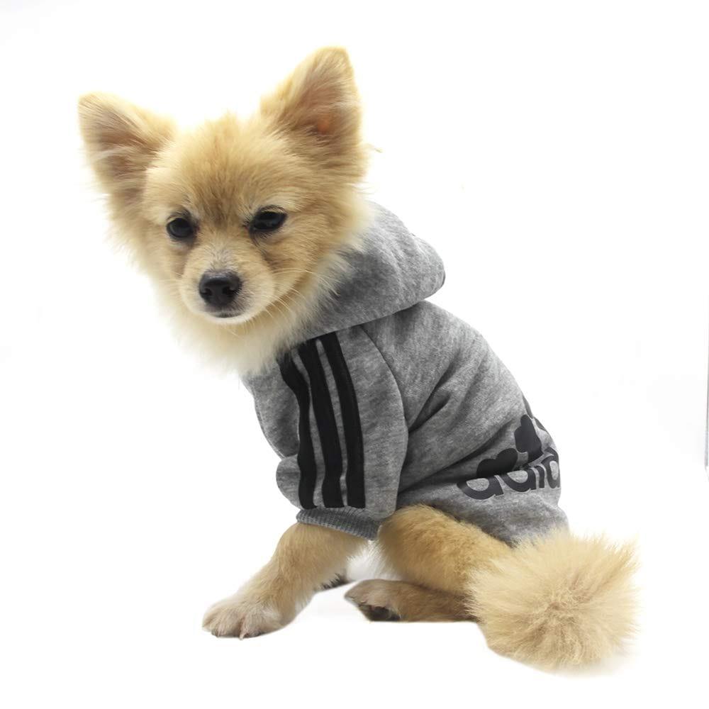 Vêtements Pour Animaux, Adidog Chien Chat À Capuche Vêtements Chiot Pull Chaud À Capuche Chaud Qicheng & Lys (Gris, L) - One PETS - TOP