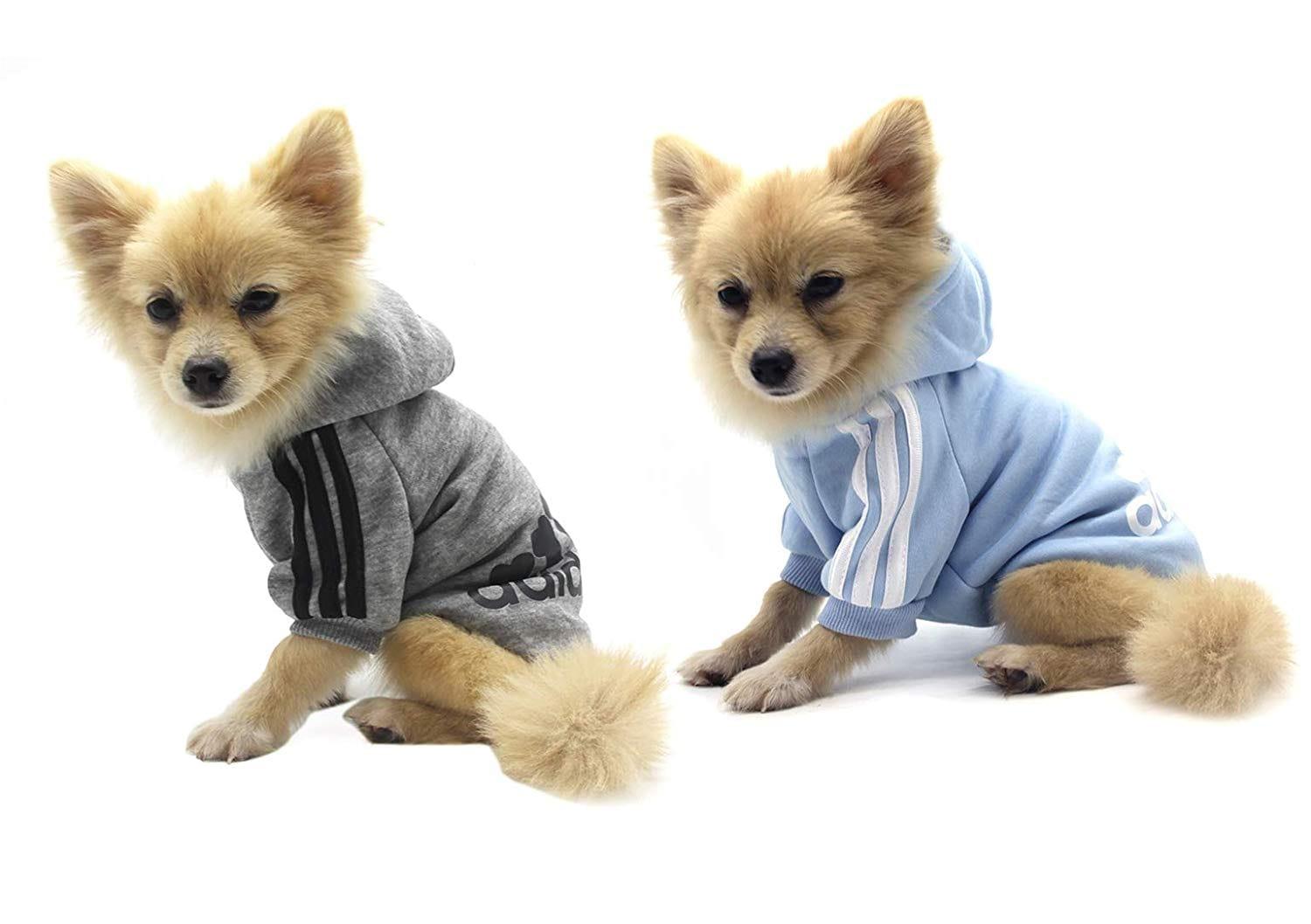 Vêtements Pour Animaux, Adidog Chien Chat À Capuche Vêtements Chiot Pull Chaud À Capuche Chaud Qicheng & Lys (Gris, L) - One PETS - TOP