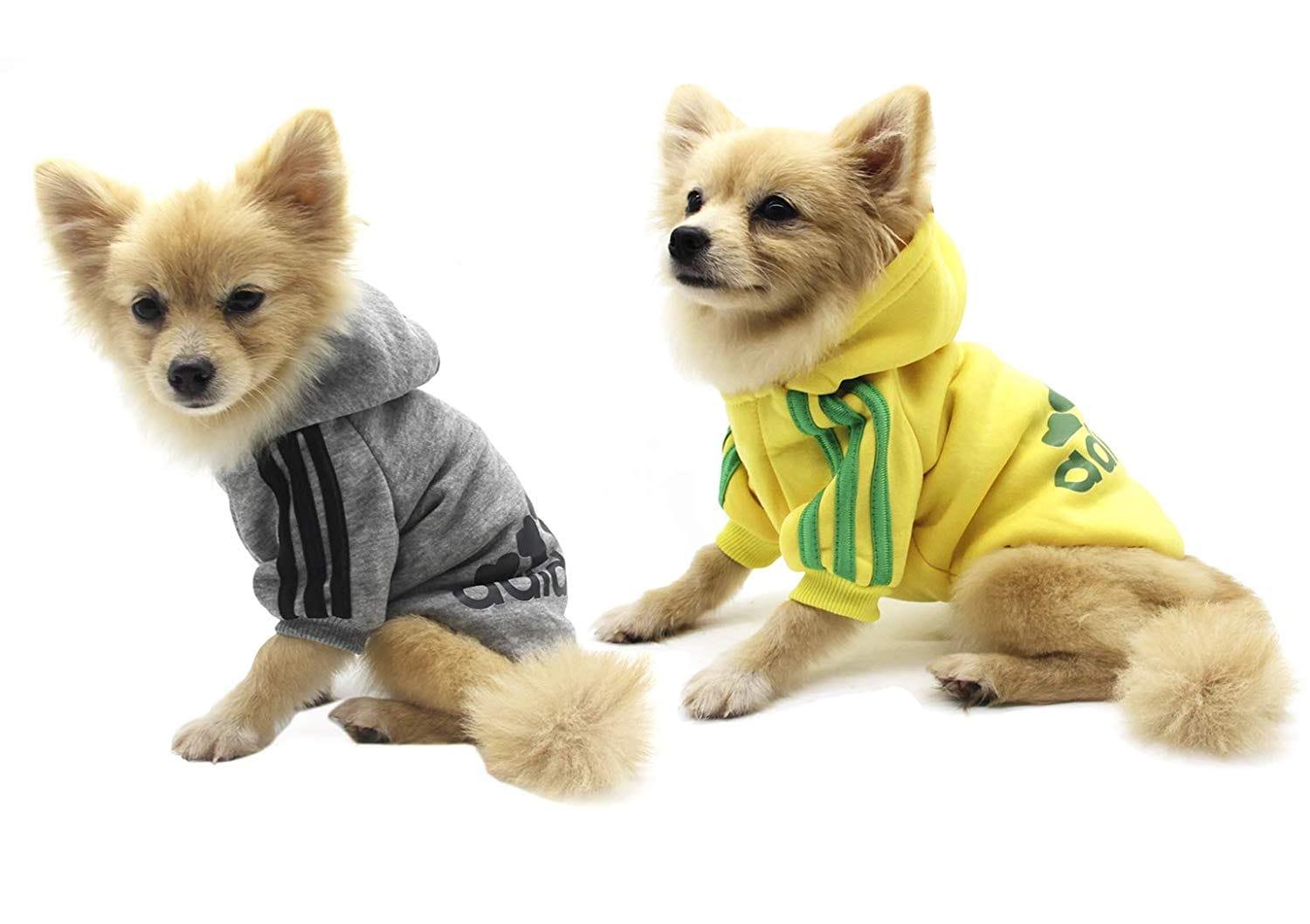 Vêtements Pour Animaux, Adidog Chien Chat À Capuche Vêtements Chiot Pull Chaud À Capuche Chaud Qicheng & Lys (Gris, L) - One PETS - TOP